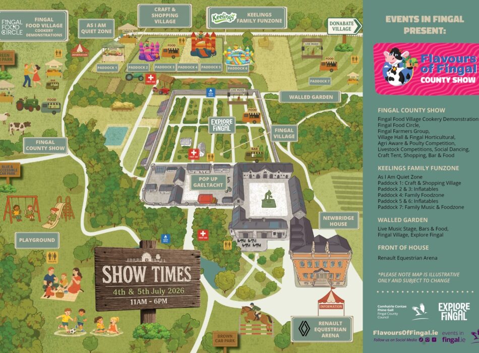 Graphic of Flavours of Fingal map, festival layout.